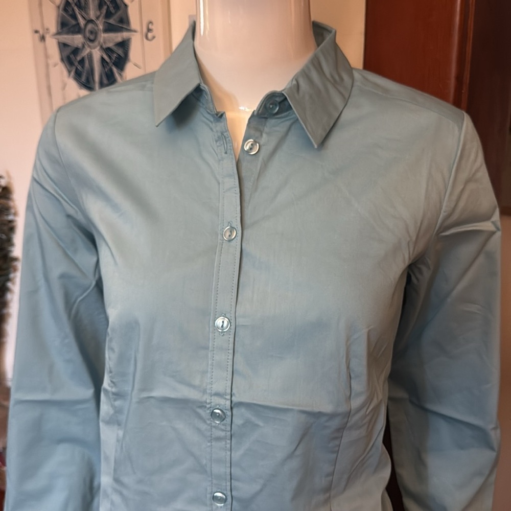 NWT northern reflections size small Blue Button-Up Shirt